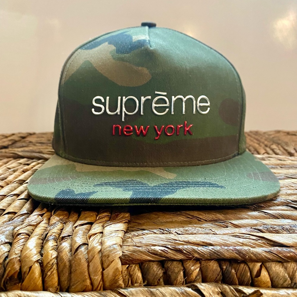 Supreme Chrome Classic Logo 5 Panel Camo Hat